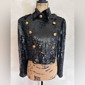 Vintage Neiman Marcus all over sequin cropped jacket